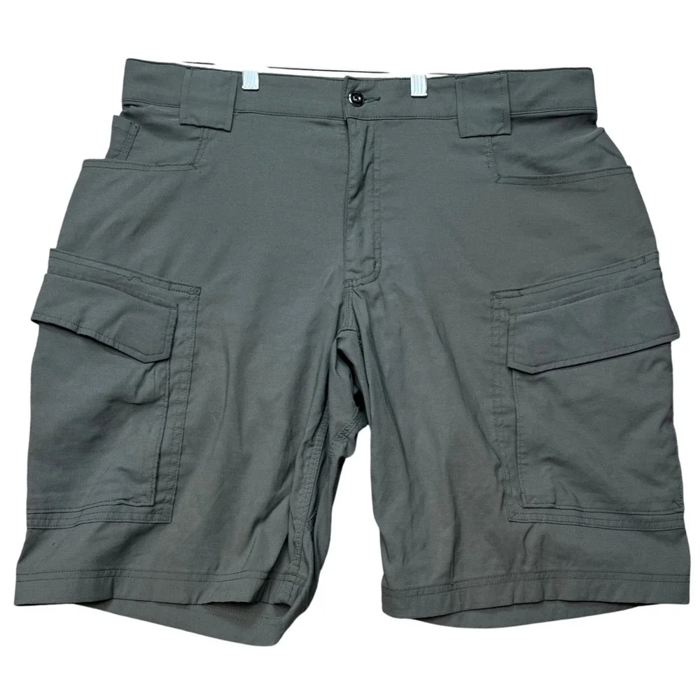 Duluth Trading Co Cargo Shorts Mens 38 Gray Dry on the Fly Relaxed Fit Tactical